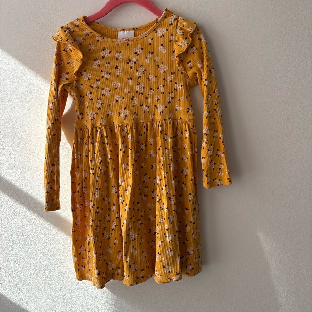 Jumping Beans‎ Yellow Floral Kids Dress Sz 4T